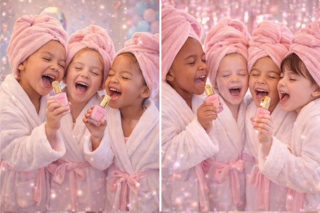 Childrens Party Venue Kids Holding Nailpolish